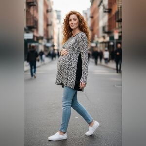 Motherhood Black and White Maternity Top Sz Sm